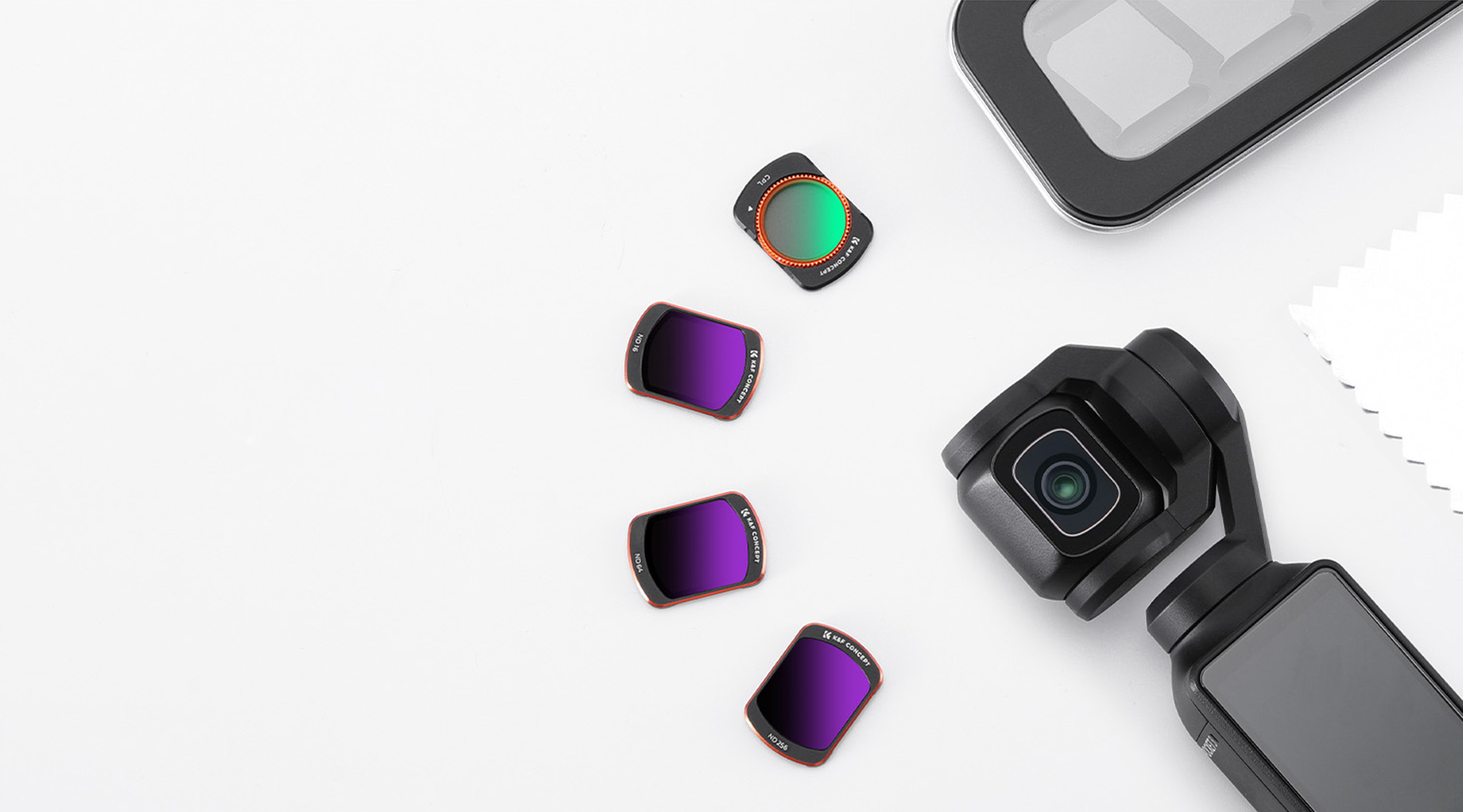 Sada čtyř filtrů K&F Concept Nano-Klear CPL, ND16, ND64 a ND256 pro DJI Osmo Pocket 4 a Pocket 3