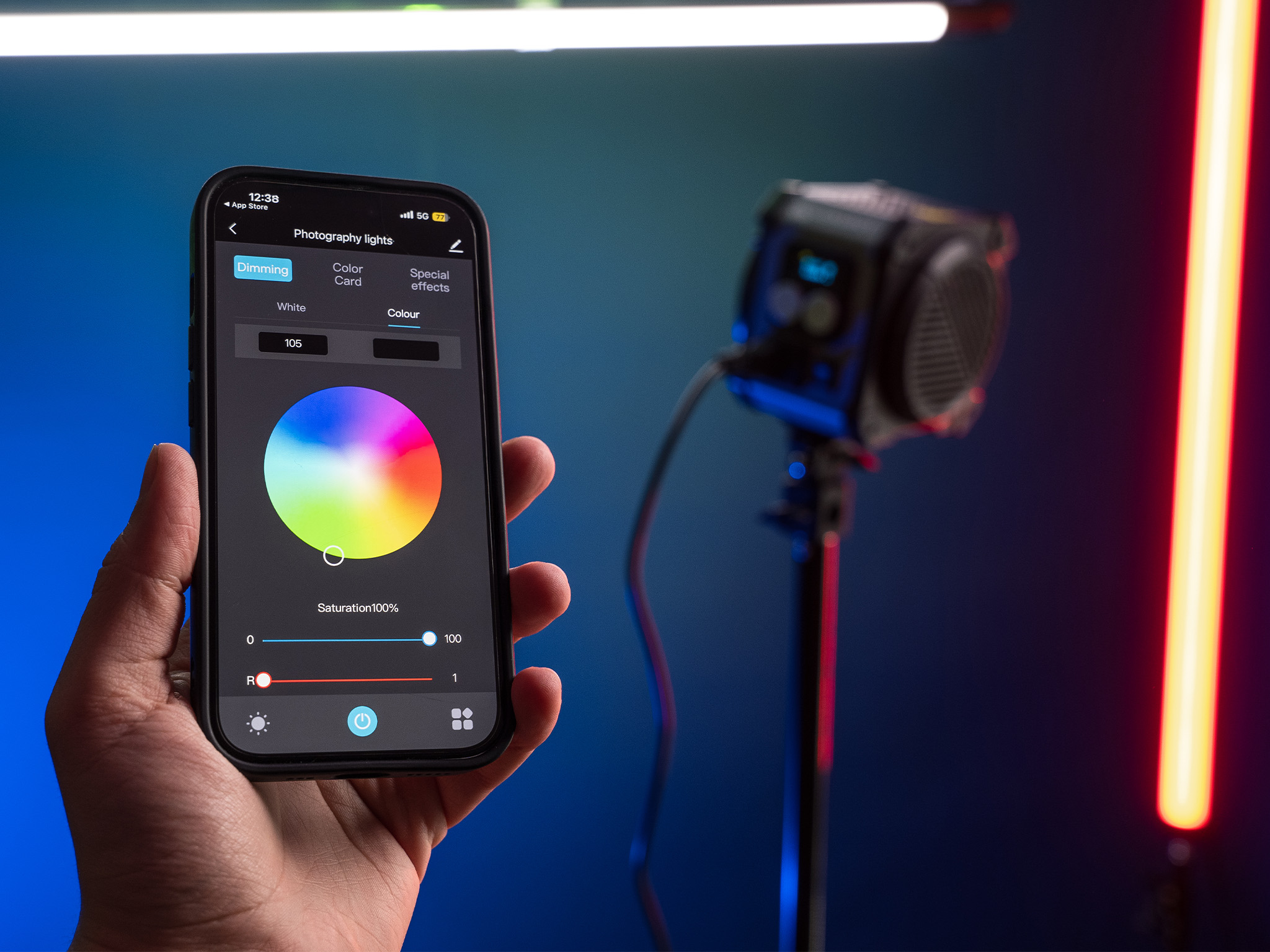 Ovládání světla LENSBOT Core 230/330 RGB přes Smartphone aplikaci