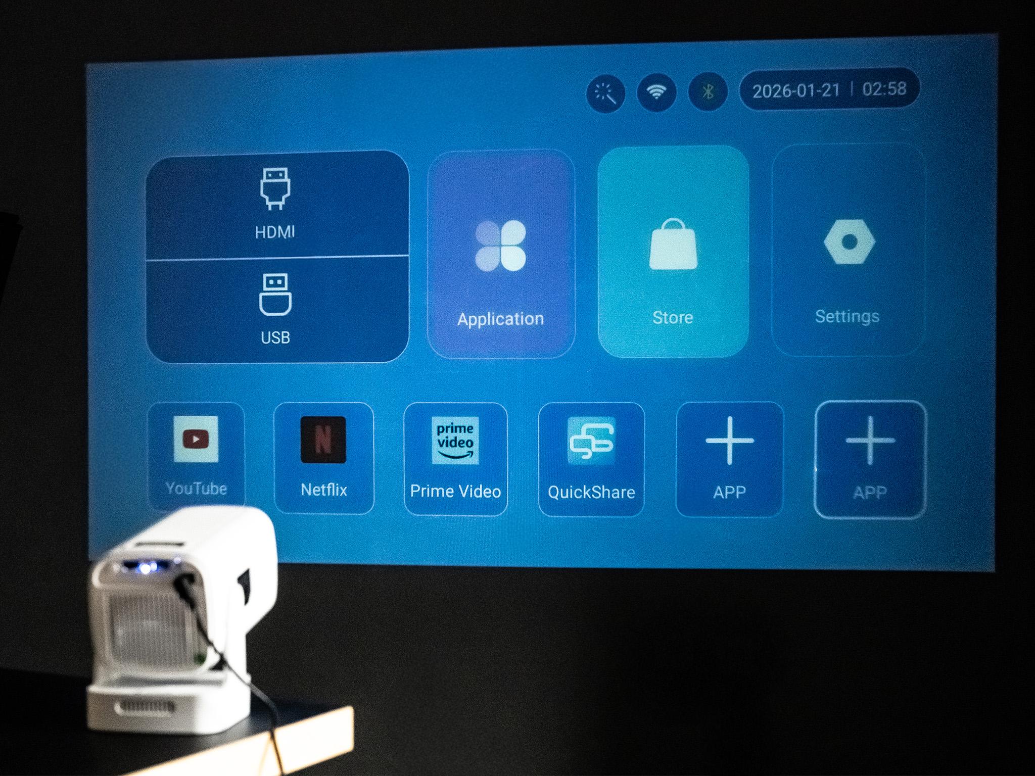Projekce uživatelského prostředí projektoru LENSBOT VISION-X