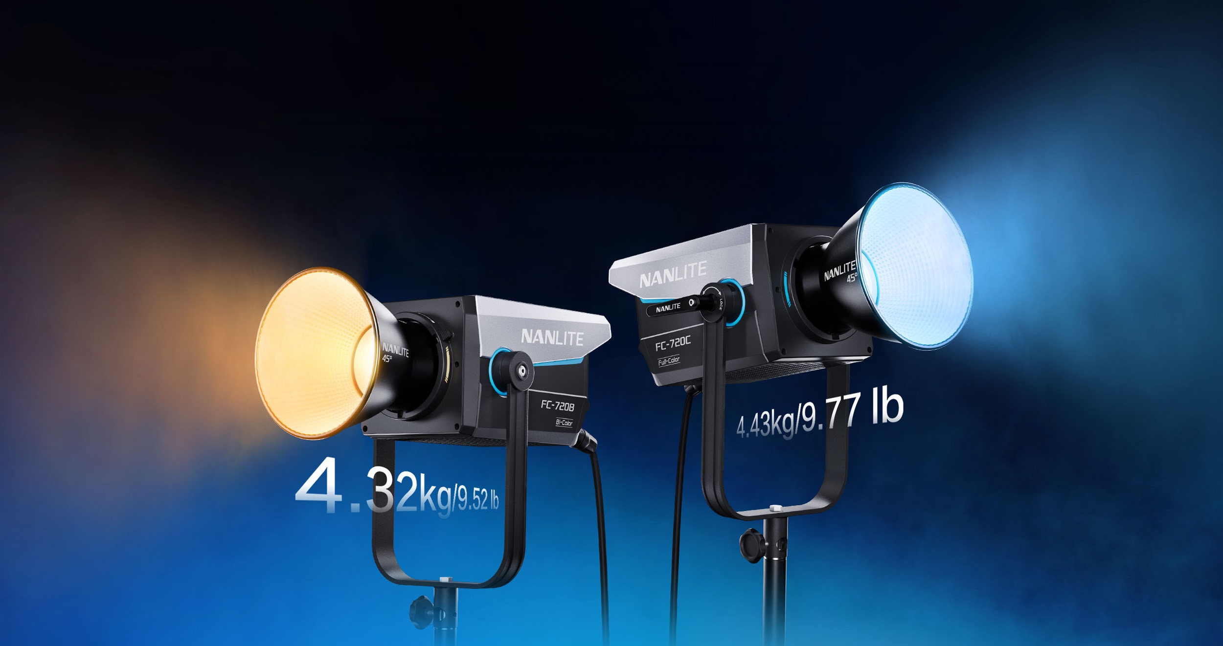 Nízká hmotnost světel NANLITE FC-720B a FC-720C