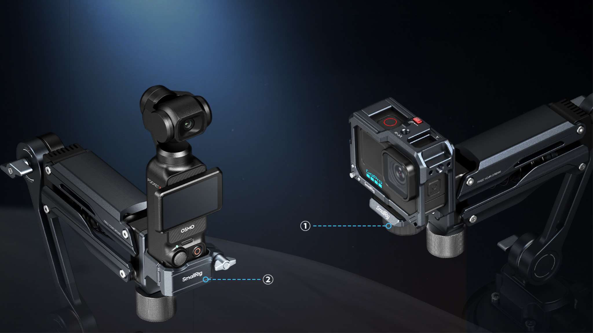 Kompatibilita SmallRig 5123 s DJI Osmo Pocket a akčními kamerami