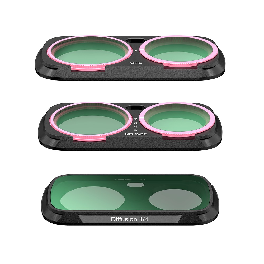 TELESIN sada CPL / VND2–32 / Black Diffusion 1/4 filtrů pro Insta360 Luna Ultra – detail 1