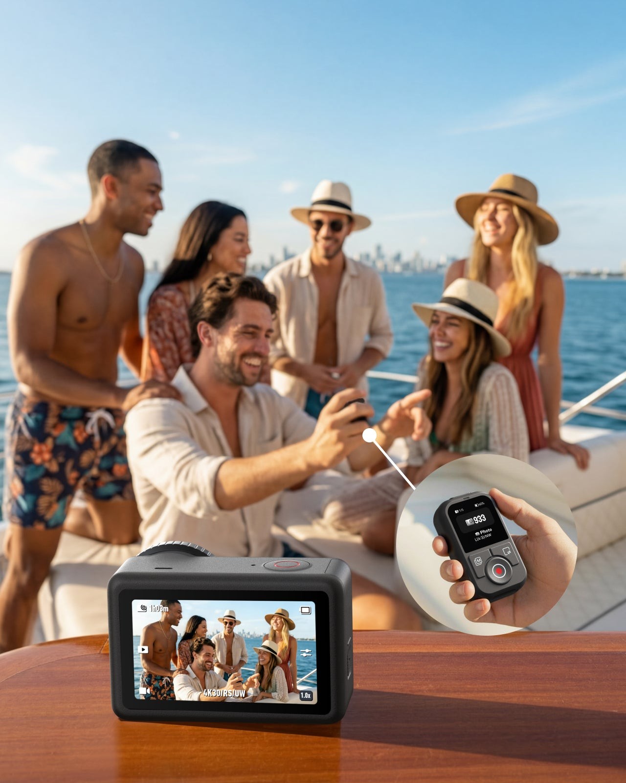TELESIN T13 Bluetooth dálkové ovládání pro DJI Osmo Action 4 / 5 Pro / 6 a Osmo 360 – detail 1
