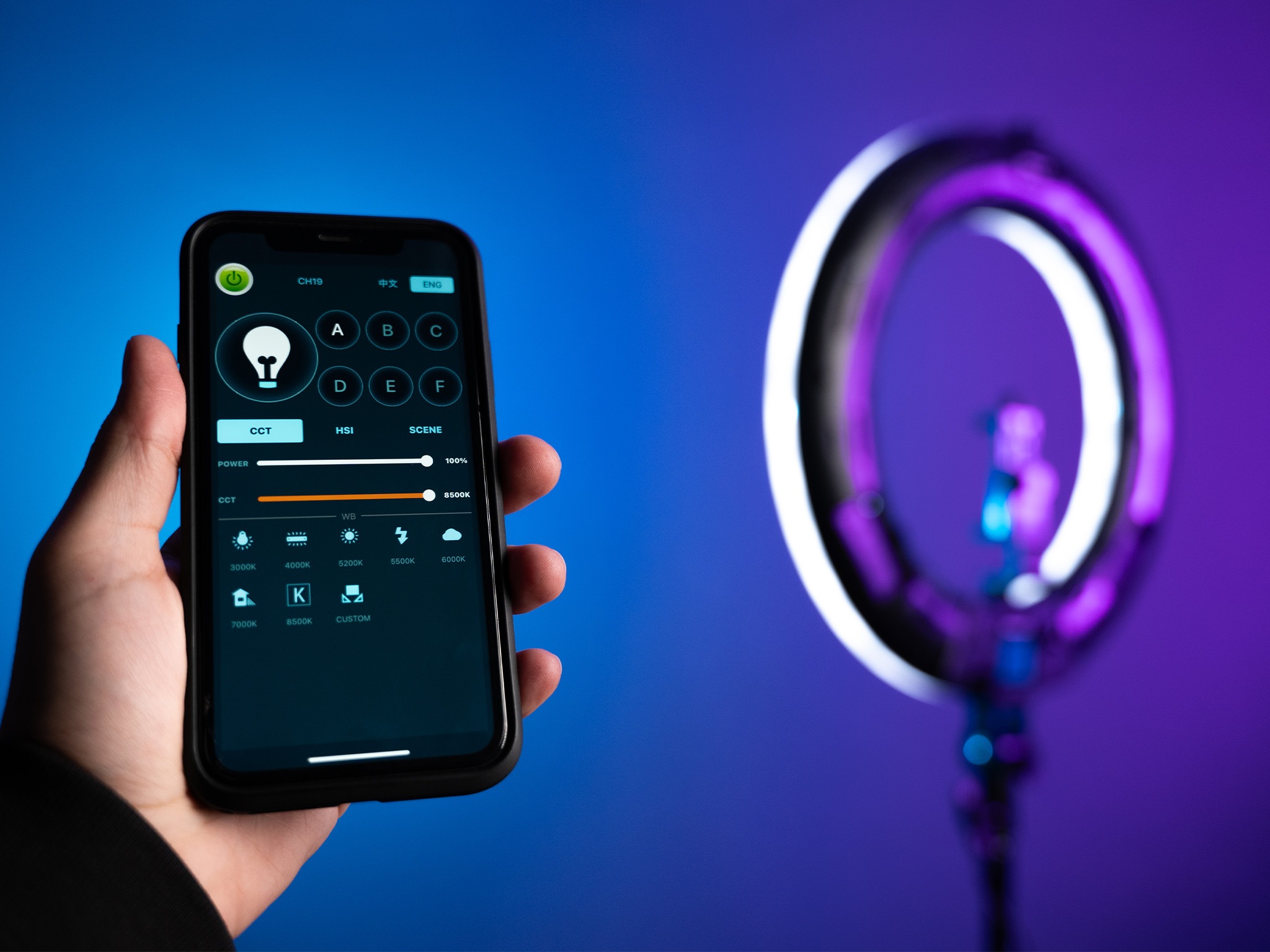 Weeylite-App zur kabellosen Einstellung der Leuchte