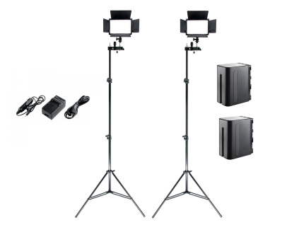 Set dvou video LED světel a stativů