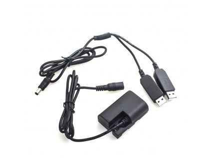 Dummy akkumulátor Canon LP-E6 dupla USB csatlakozóval