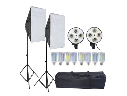 Photo Studio Softbox Kit 8 LED 60w Photographic Lighting Kit Camera Photo Accessories 2 light stand (2)