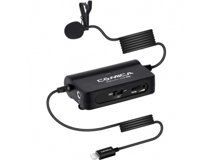 Comica CVM-SIG.LAV V05 Ansteckmikrofon mit Verstärker (5 m) mit Lightning-Anschluss für Apple – iPhone