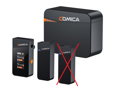 (BESCHÄDIGT) Comica Vimo C 2,4 GHz Funkmikrofone für Kamera, Smartphone, PC Comica Vimo C3 s dokovací stanicí