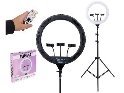 (ZAŠPINĚNÉ) 18" (46cm) kruhové ringlight led světlo s 2m stativem Výkon 70W, dálkový ovladač, brašna