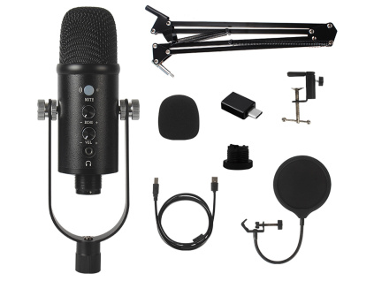 usb kondenzatorovy mikrofon s ramenem a pop filtrem 1