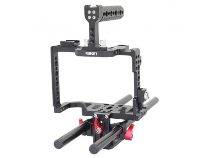 ft Filmcity DSLR Camera Cage with Rod Support for Canon EOS 70D 80D 01