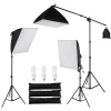 Set 3 x softbox světlo na focení i video + boom arm rameno, 3 x stativ