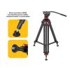 LENSBOT RAZOR III - videóállvány állítható fluid fejjel  182 cm, 10 kg teherbírás, pan/tilt beállítás