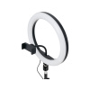 Kruhové Ring light svetlo 10" + statív 2 metre  3000K-6500K, stativ 2.1m, držák pro smartphone