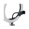 Kör alakú Ring light lámpa 10" + 2 méteres állvány  3000K-6500K, 2,1 m-es állvány, okostelefon-tartó
