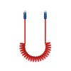 Newell USB-C silikonový spirálový kabel 100W, 1,5 m (červeno modrý)