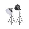 Set 2x Weeylite Ninja 300 - COB LED licht + 2x softbox, 2x stativ, 2x Bowens adapter