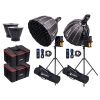 Set 2x REDHEAD DX-3500 350W Studio COB LED-Leuchte (5600K) + 2x Stativ, 2x Softbox