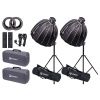 Set 2x LENSBOT Core 230 RGB výkonné COB LED světlo + 2x stativ, 2x softbox s voštinou