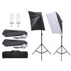 Studiový softbox set - 2x softbox, 2x stativ, 2x žárovka 135W