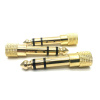 MLLSE 4Pcs lot 6 5mm to 3 5mm Gold Color Male to Female Jack Plus Stereo (1)