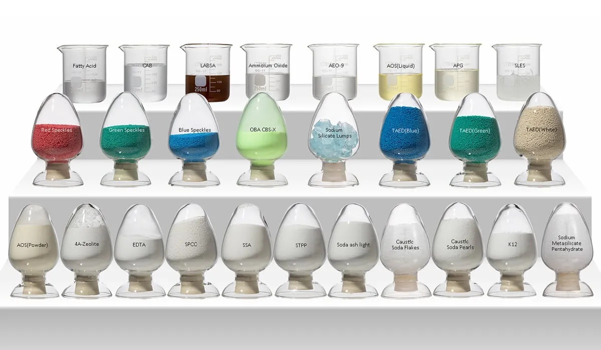 Suroviny pro výrobu čisticích chemikálií pro domácnosti