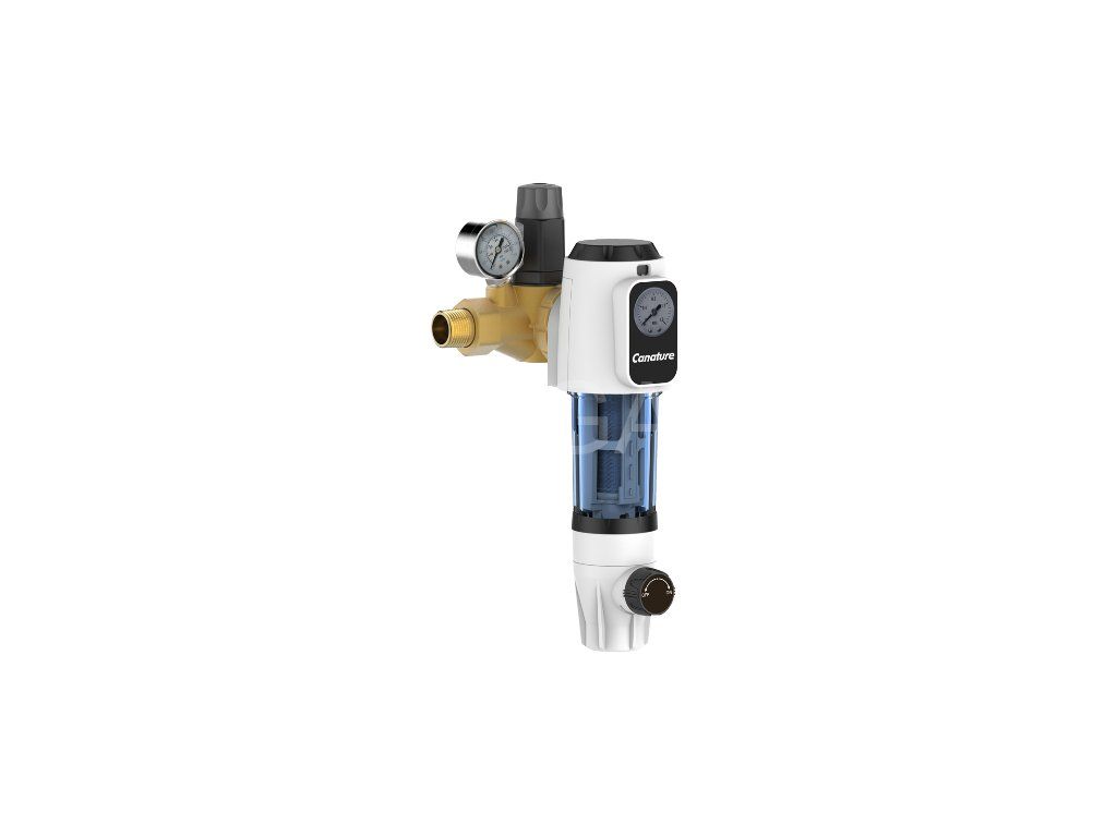 Mechanický predfilter s regulátorom tlaku a manometrom 3 m3/hod