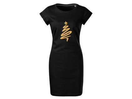 cerne saty zlaty stromek