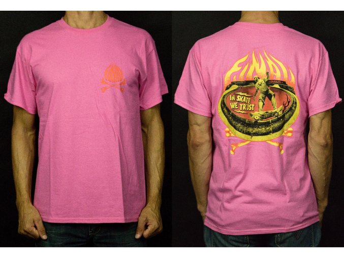 Pánské tričko FINAL "50/50" verze designu cihlová, triko růžové