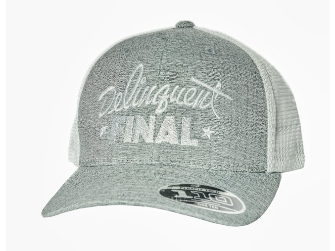 Kšiltovka FINAL "DELINQUENT" FLEXFIT 110 - TRUCKER CAP - stříbrno bílá