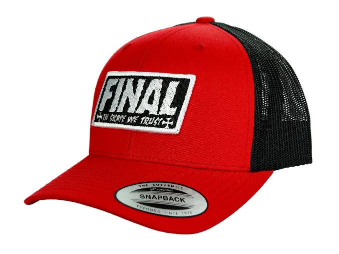 Kšiltovka FINAL s nášivkou "TRUST" Retro Trucker 2-Tone - červeno černá
