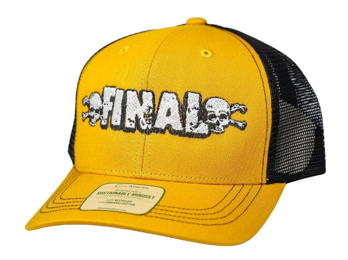 Kšiltovka FINAL "BIG LOGO" snapback trucker, vyšívaná, hořčicovo černá
