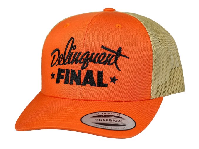 Kšiltovka FINAL "DELINQUENT" Retro Trucker 2-Tone - oranžovo béžová