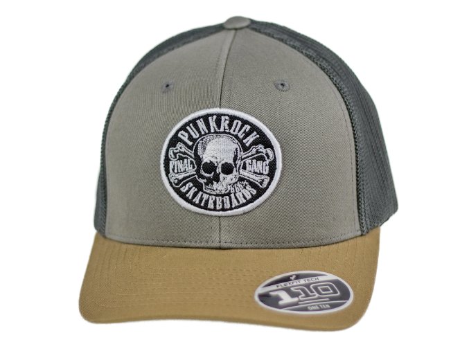 Kšiltovka FINAL s nášivkou "PUNKROCK" FLEXFIT 110 - TRUCKER CAP Barva - tří tón zemitá
