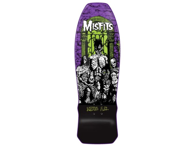 zero skateboards x misfits earth ad 89 cruiser purple dipped deck 10