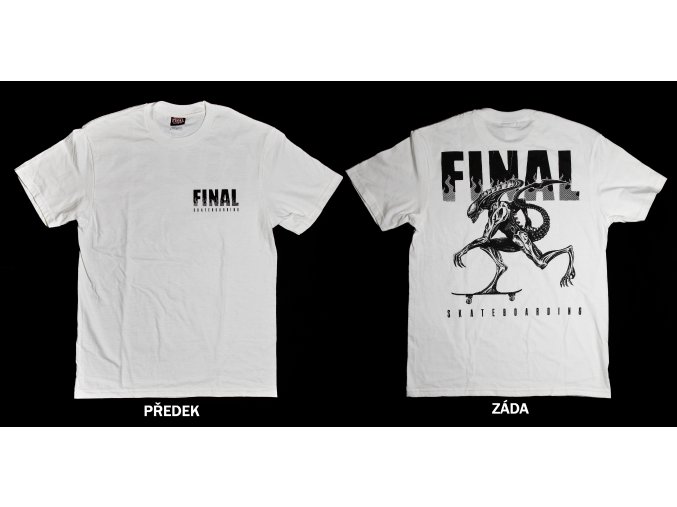 Pánské tričko FINAL "ALIEN" bílé, velký sítotisk na zádech