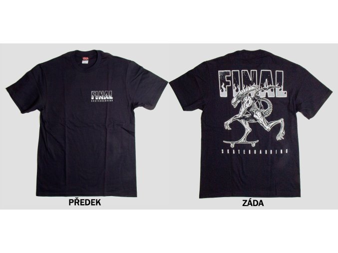 Pánské tričko FINAL "ALIEN" černé, velký sítotisk na zádech