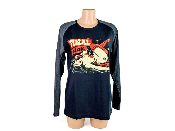 Pánské triko FINAL "FATALE" černé / šedý dlouhý rukáv