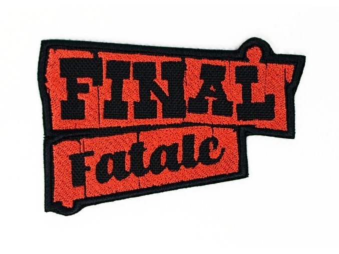 Nášivka FINAL "FINAL FATALE" červenoo černá, široká 9,6 cm