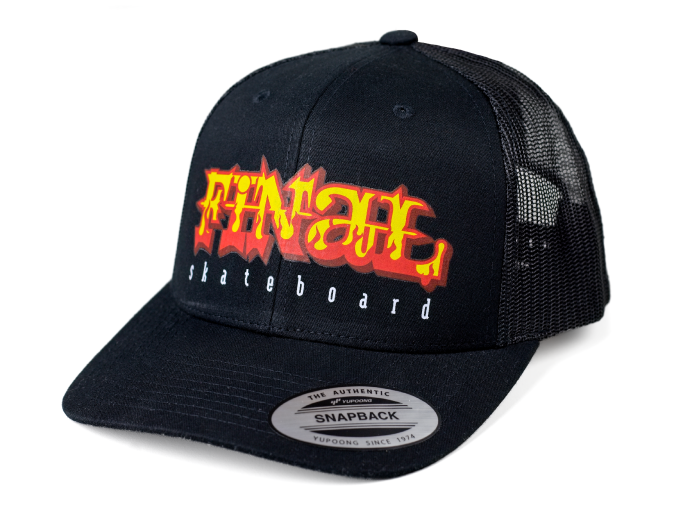 Kšiltovka FINAL "FLAME" snapback trucker, tisk, černá