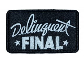 Nášivka FINAL "Delinquent" černá s černým lemováním, široká 9 cm