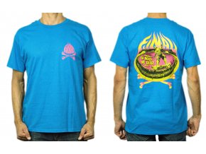 Pánské tričko FINAL "50/50" verze designu růžová, triko světle modré - safír tmavě šedý melír