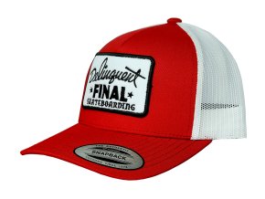Kšiltovka FINAL s nášivkou "DELINQUENT" Retro Trucker 2-Tone - červeno bílá