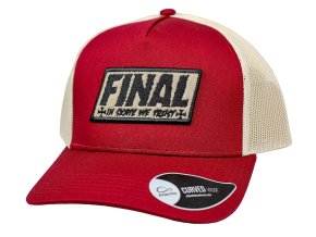 Kšiltovka FINAL s nášivkou "TRUST" snapback trucker, vínovo béžová