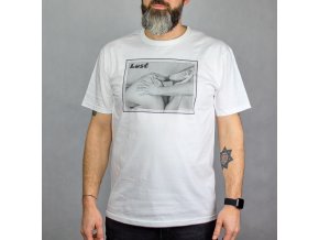 Pánské tričko LUST "Touch My Ass" bílé