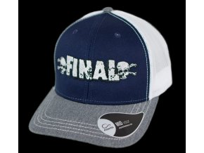 Kšiltovka FINAL "BIG LOGO" snapback trucker, vyšívaná, šedý melír-modrá-bílá šedo bílá