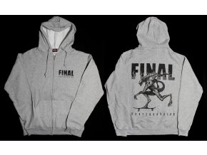 Pánská mikina, kapuca zip FINAL "ALIEN" šedý melír, sítotisk
