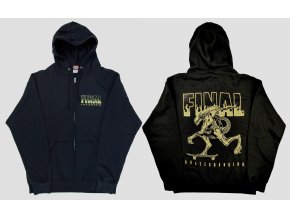 Pánská mikina, kapuca zip FINAL "ALIEN" černá, barva tisku sepie