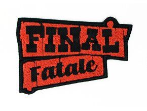 Nášivka FINAL "FINAL FATALE" červenoo černá, široká 9,6 cm